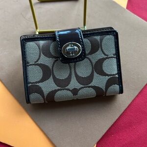 COACH Signature Turn Lock Closure Wallet